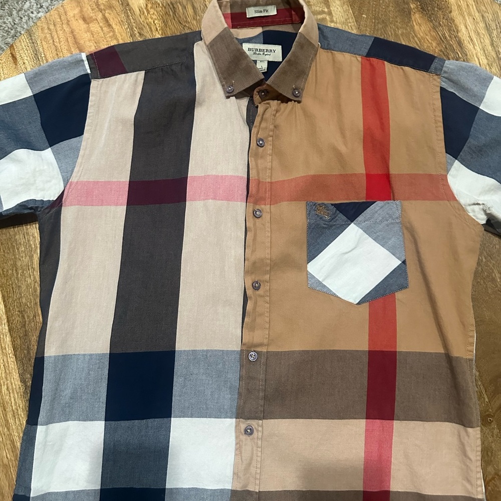 Burberry Multicolor Patchwork Plaid Button-Down S… - image 5